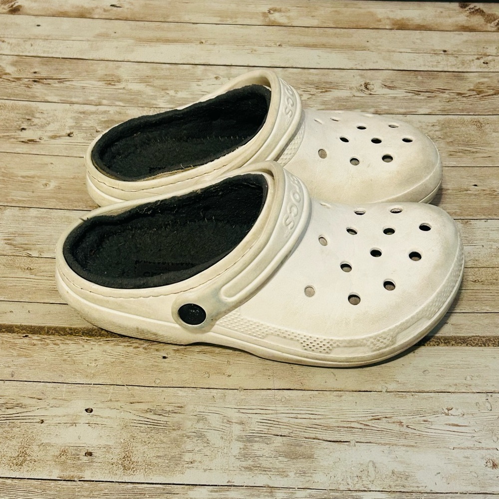 CROCS Unisex | White | Lined Clog Sandals Size M4 W6
